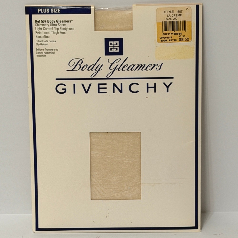 Givenchy Body Gleamers 507 Shimmery Ultra Sheer Pantyhose La Creme Plus Size 2X